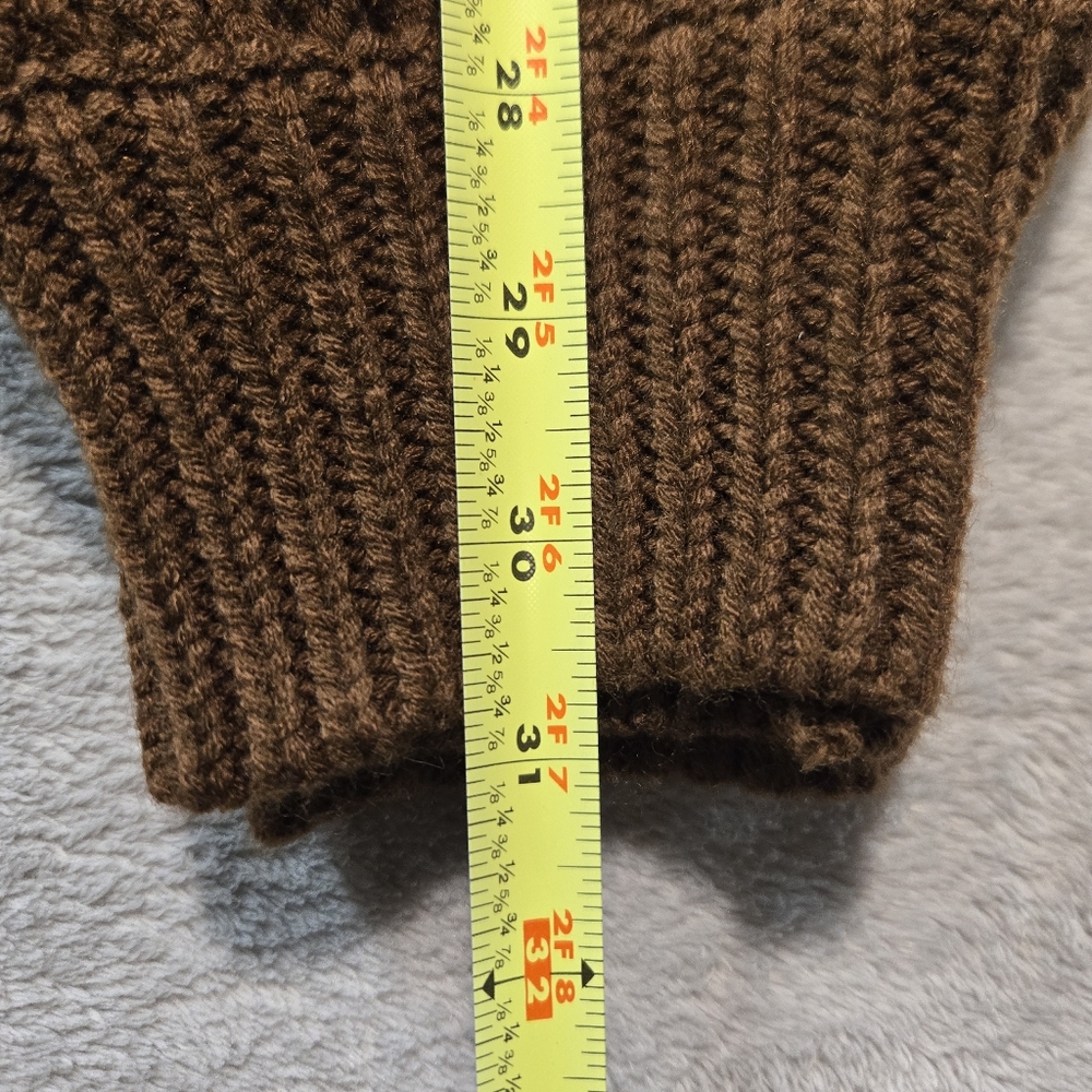 Espresso Brown Knit Shrug Bolero Sweater Balletcore Cozy Layer Small Oversized - Picture 6 of 7